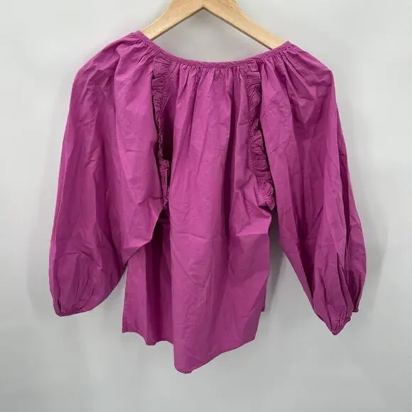 CLEOBELLA NWT Evereve Jess Organic Cotton Blouse in Orchid Purple // S - Picture 5 of 12